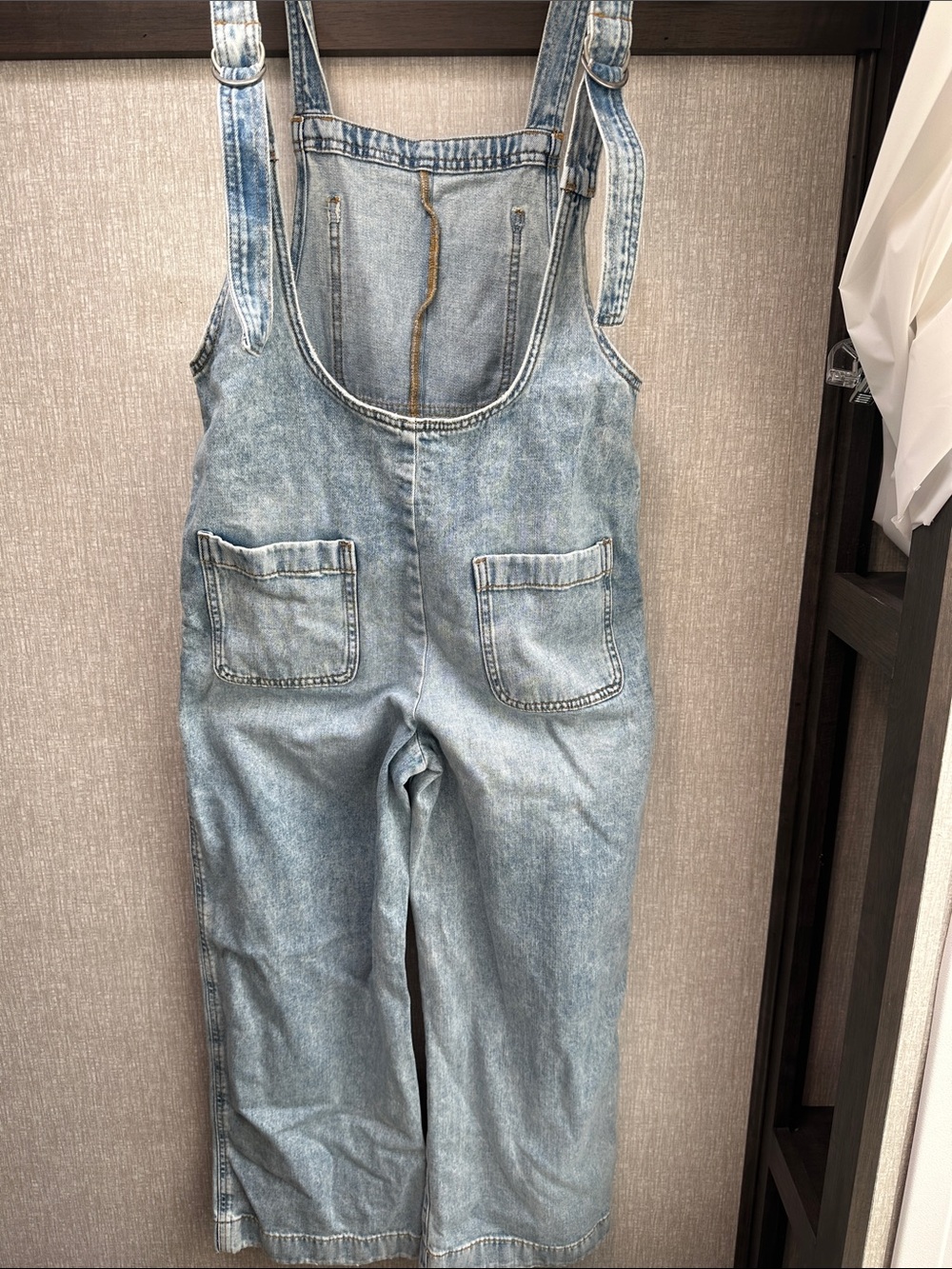 aerie Light Blue Denim Overalls Jumpsuit - Picture 2 of 4